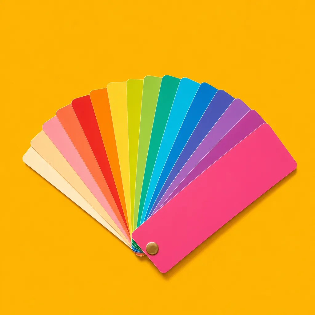 A fan of blank colour swatches