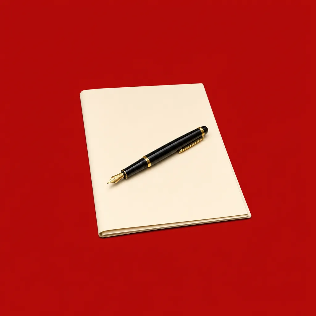 A fountain pen resting on a folded contract